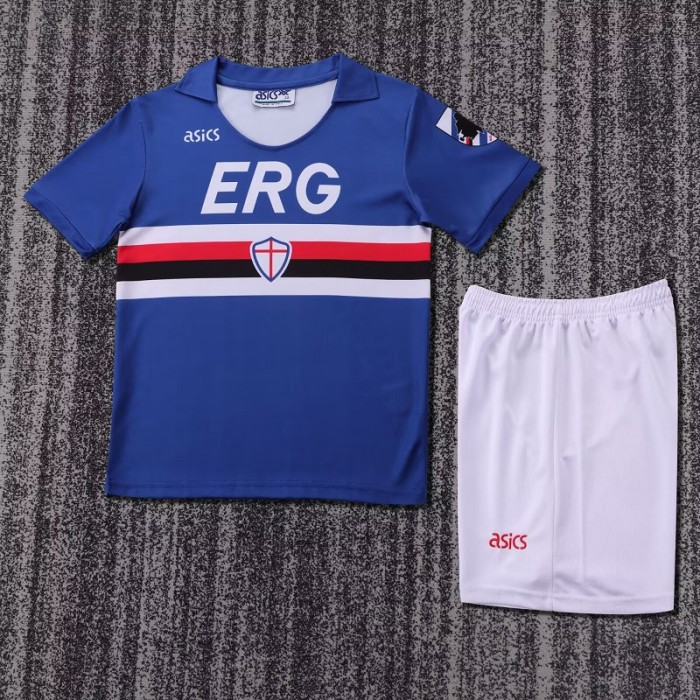 Retro 90/91 Sampdoria home kids kit