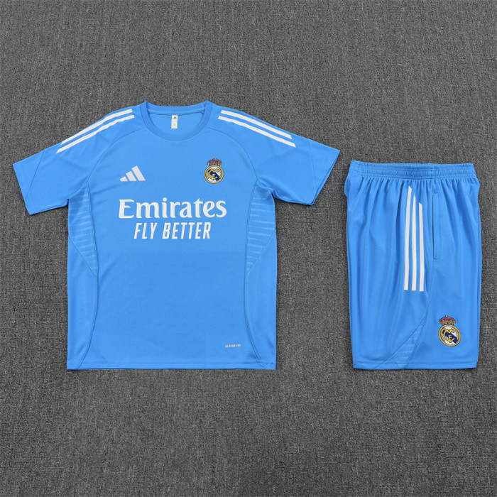 25/26 Real Madrid kids Short sleeve training suit blue