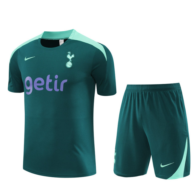 24/25 Tottenham Hotspur kids Short sleeve green training suit