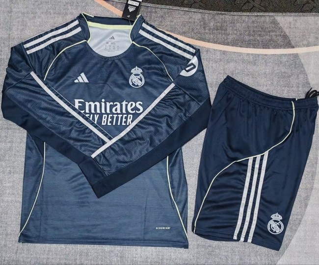 25/26 Real Madrid Away kids kit long sleeves