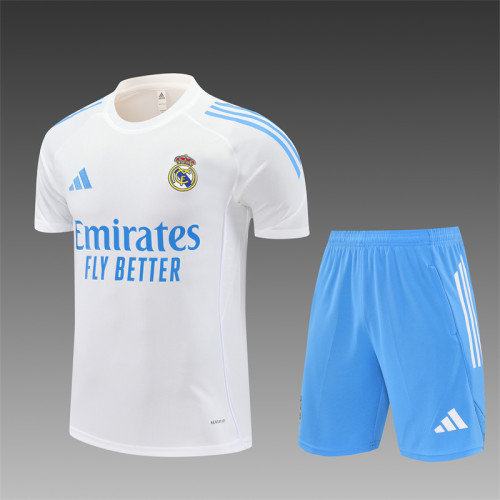 25/26 Real Madrid Short sleeve Adult training suit white