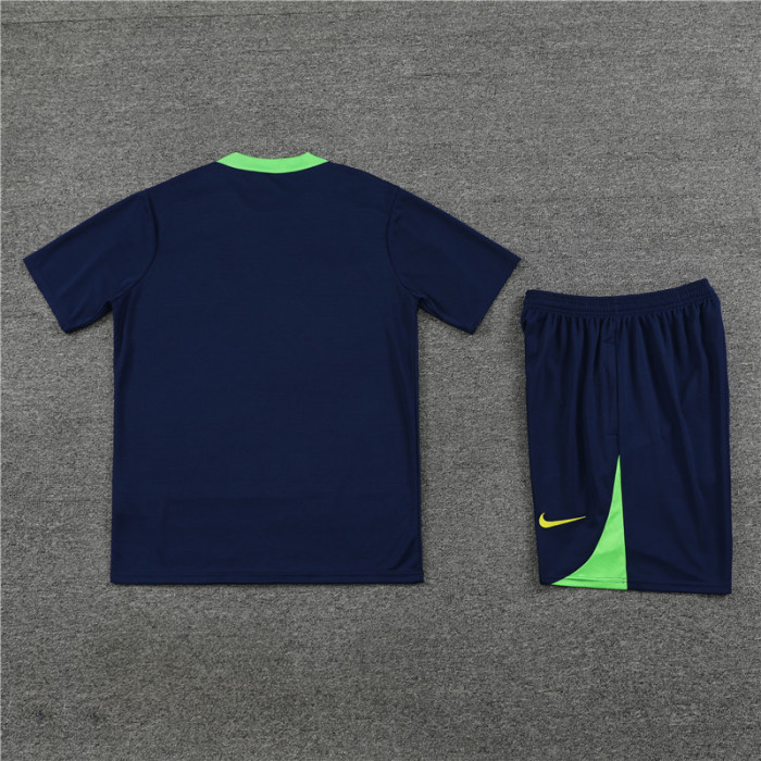 24/25 Brazil Short sleeve royal blue training suit