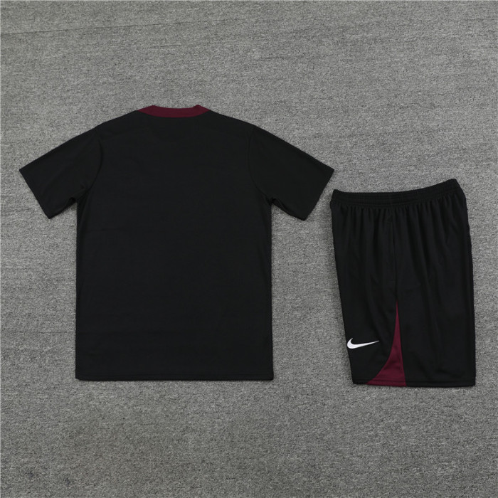 24/25 PSG Paris short -sleeved black training suit