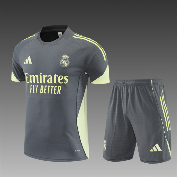 25/26 Real Madrid kids Short sleeve training suit dark grey