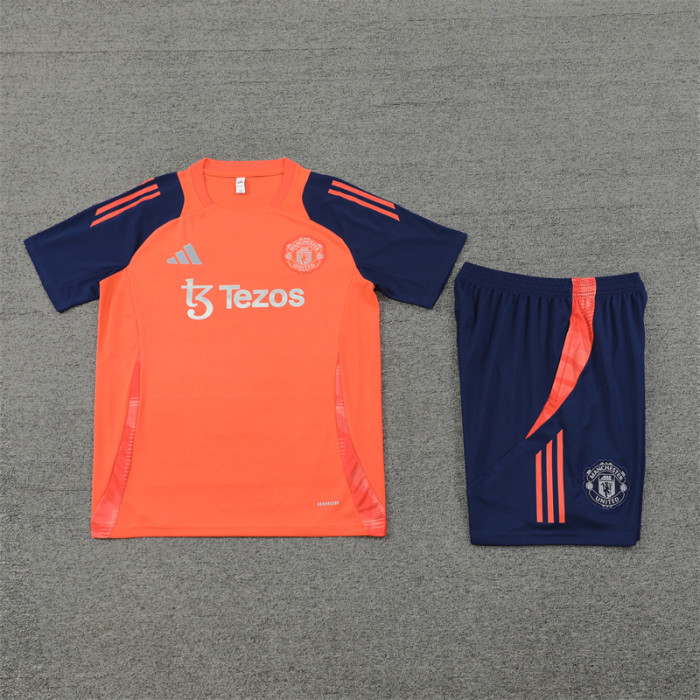 24/25 Manchester United kids Short sleeve orange training suit