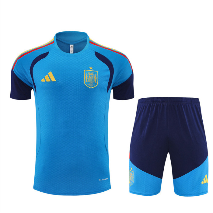 26/27 Spain short -sleeved training suit blue