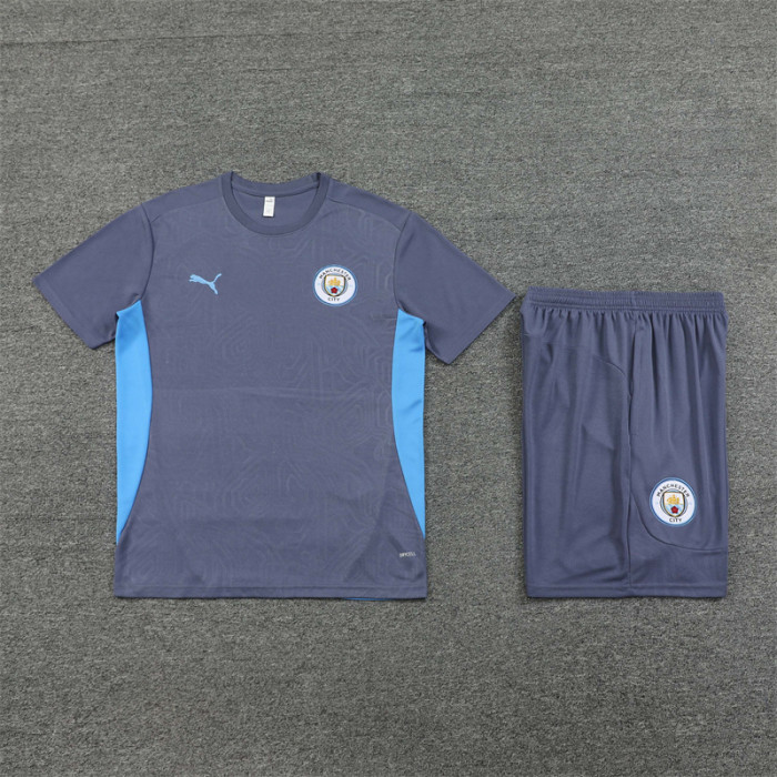 24/25 Manchester City kids Short sleeve training suit dark grey