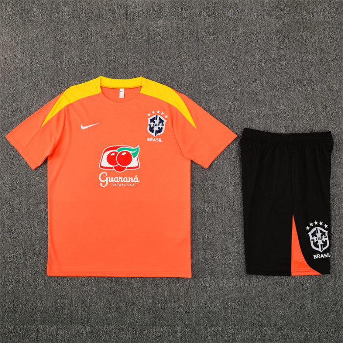25/26 Brazil Short sleeve Adult training suit orange