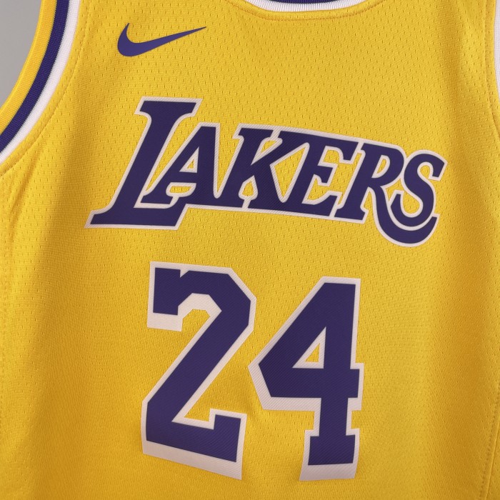 NBA Lakers #24 BRYANT kids Basketball Jersey yellow