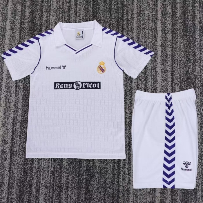 Retro 88/90 Real Madrid home kids kit