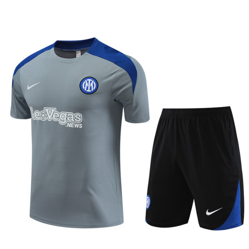 24/25 Inter Milan short -sleeved grey training suit