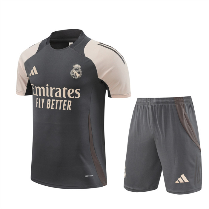 24/25 Real Madrid kids Short sleeve training suit dark grey