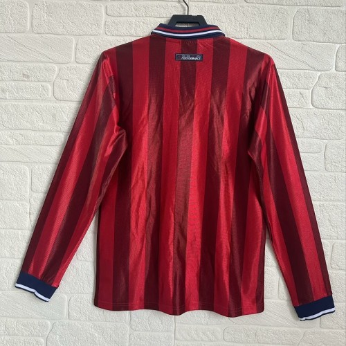 Retro 1998 England Away Long sleeves football jersey