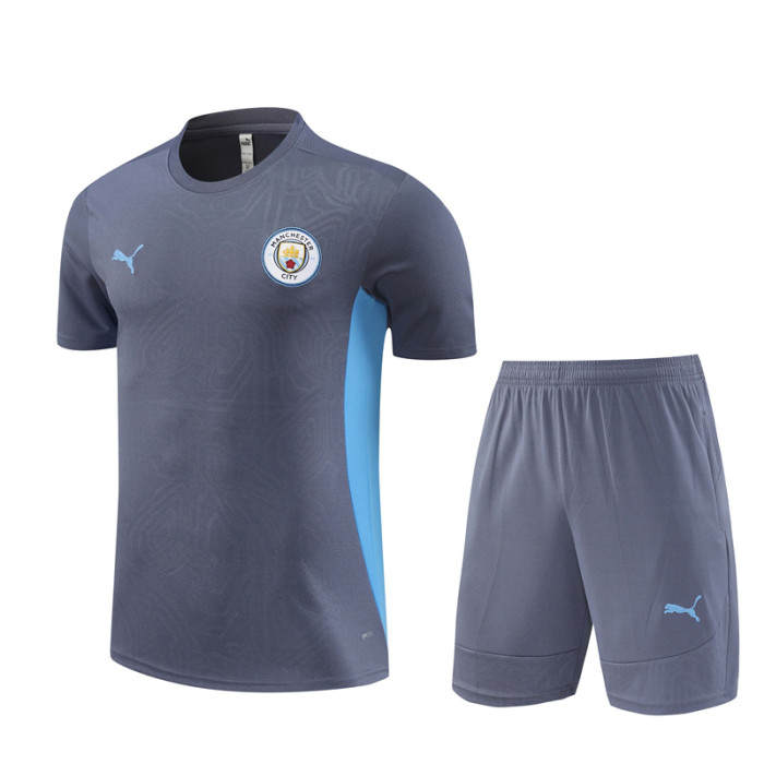 24/25 Manchester City kids Short sleeve training suit dark grey