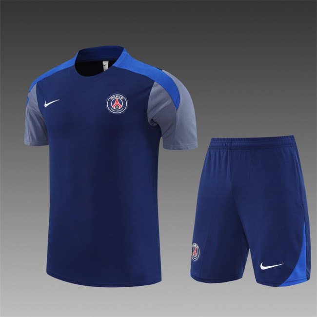25/26 PSG kids short sleeved training suit royal blue
