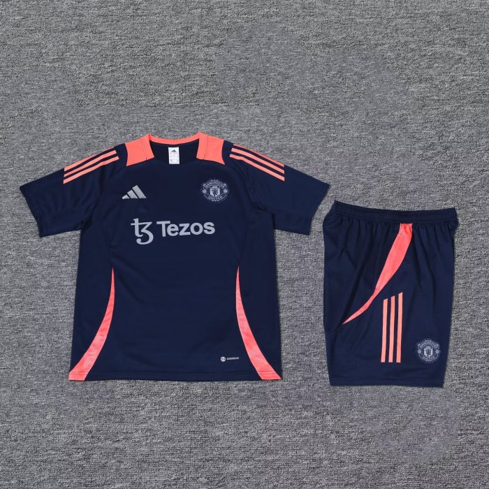 24/25 Manchester United Short sleeve royal blue training suit