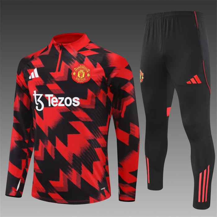 25/26 Manchester United kids training suit black red