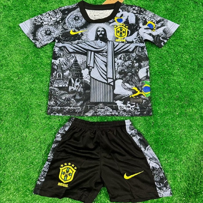 24/25 Brazil Jesus black kids kit