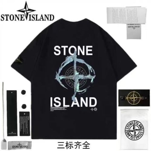 Stone Island Printed Badge Trendy T-shirt