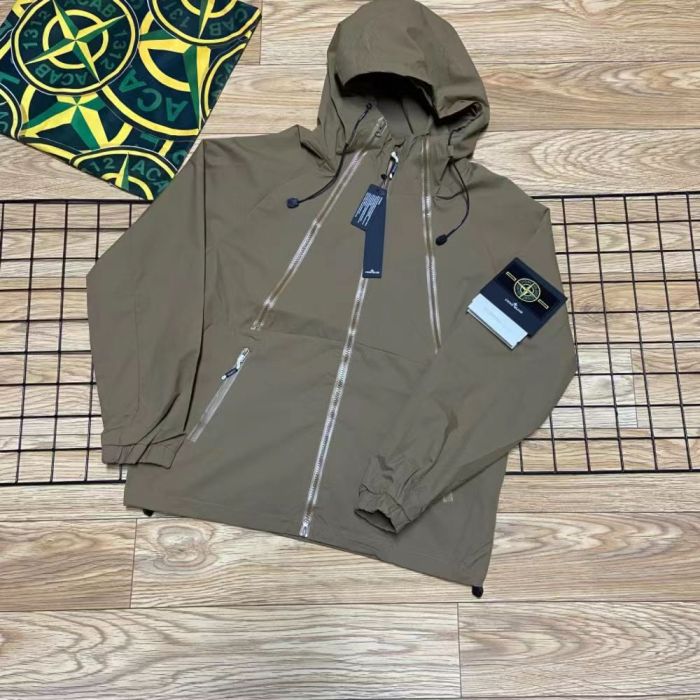 Stone Island Zipper Fashion Hooded Outdoor Sports Jacket