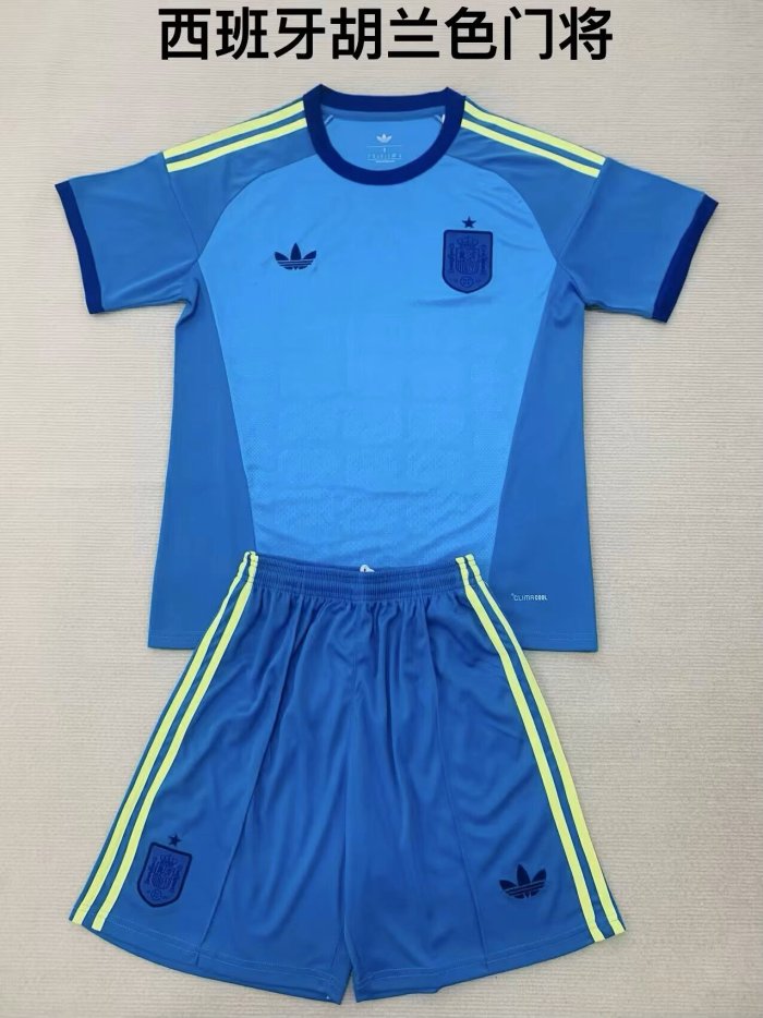 26/27  Spain goalkeeper kids kit  Hu Lanse