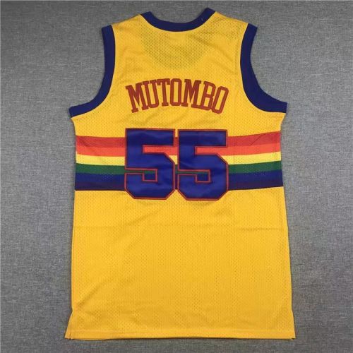 NBA Denver Nuggets Dikembe Mutombo #55 Retro Blue Jersey