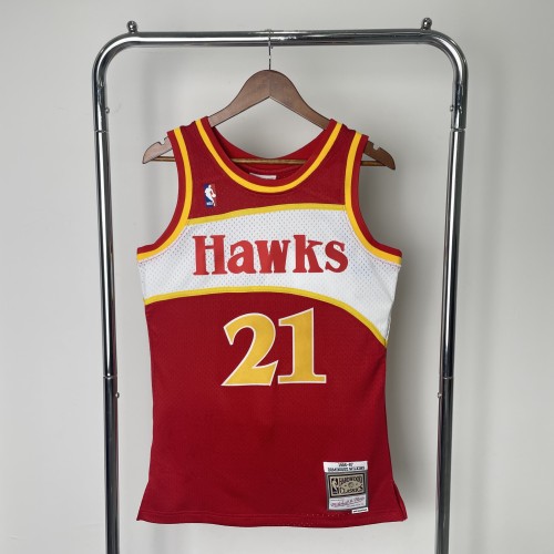 NBA Hawks #21 Wilkins 1986-87 Retro Basketball Jersey