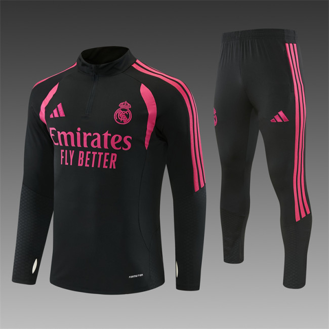 26/27 Real Madrid Adult Black with Rose Red Training Uniform