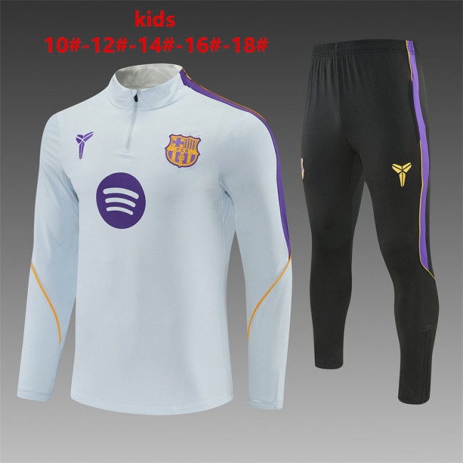 26/27 Barcelona children's training uniform light gray