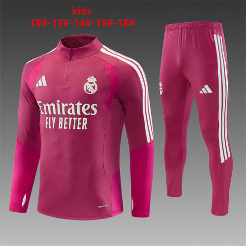 26/27 Real Madrid Children's Training Uniform Rose Red