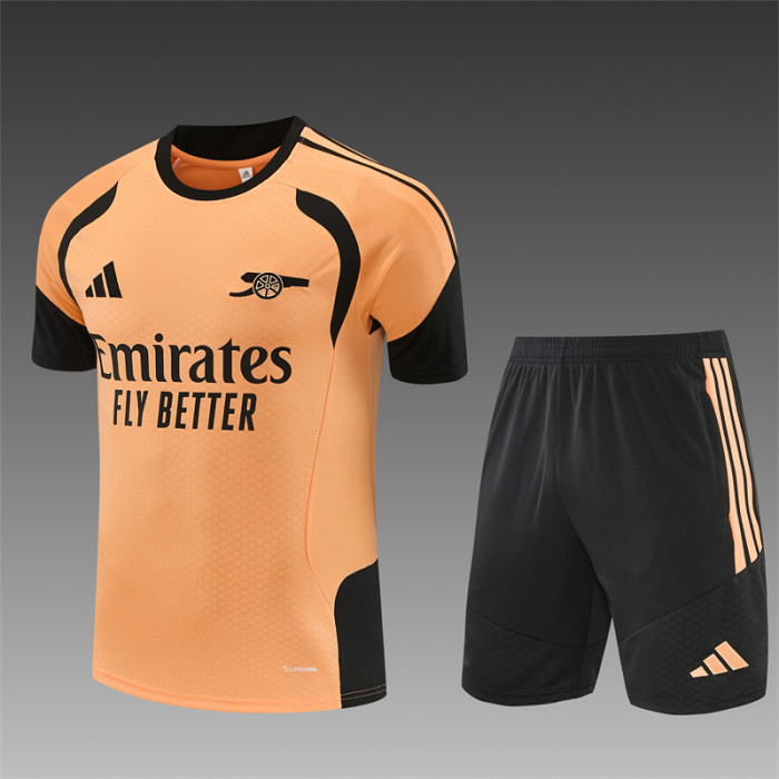 26/27  Arsenal Short Sleeve Training Adult Set Orange
