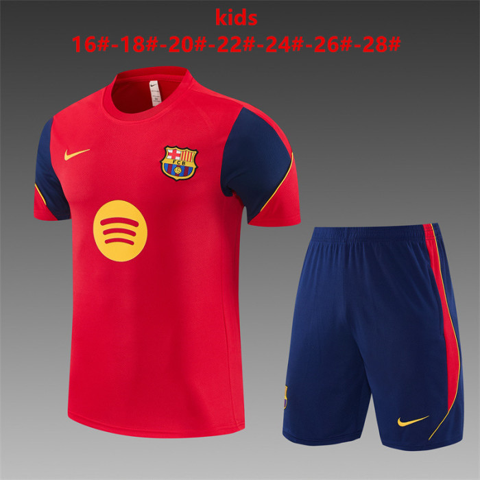 26/27 Barcelona children's short sleeved training uniform in red