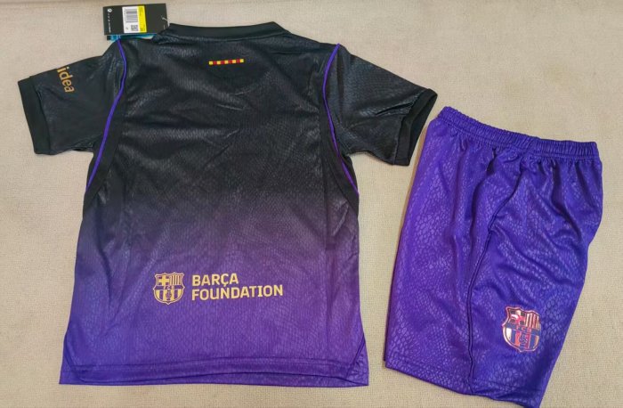 26/27  Barcelona away kids kit