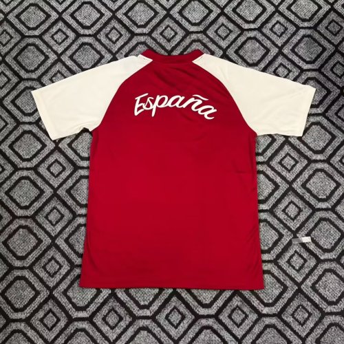 26-27 Spain pre match red jersey  football shirt