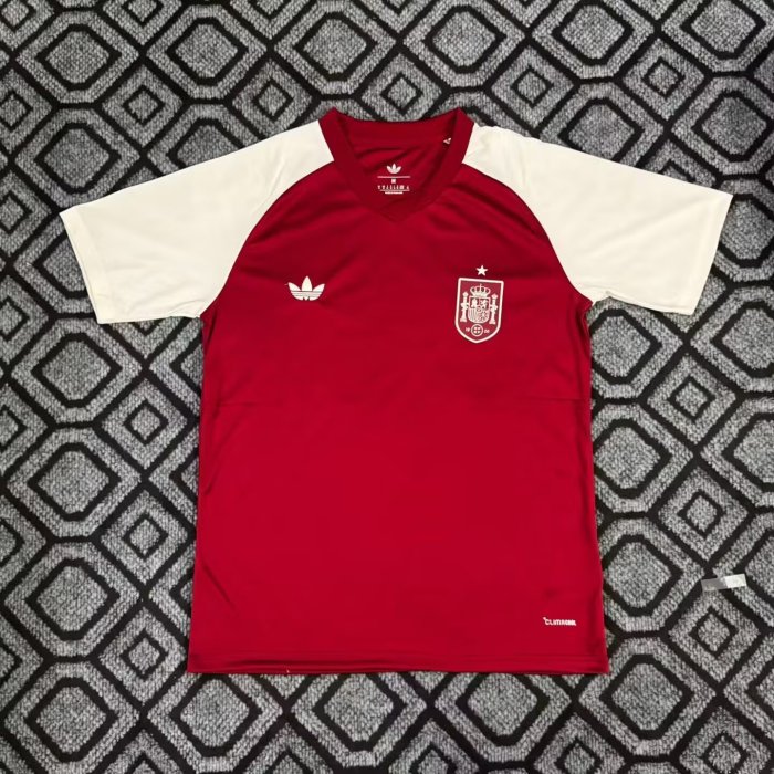 26-27 Spain pre match red jersey  football shirt