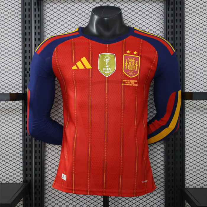 2026 Spain FIFA World Cup champion home Player Version  long sleeves