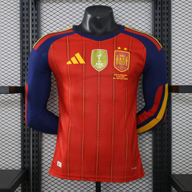 2026 Spain FIFA World Cup champion home Player Version long sleeves