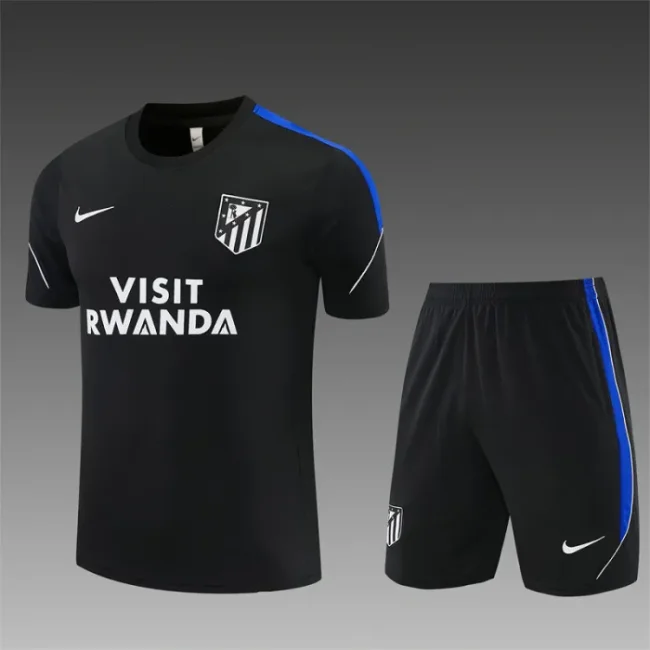 26/27 Atletico Madrid kids short -sleeved training suit black