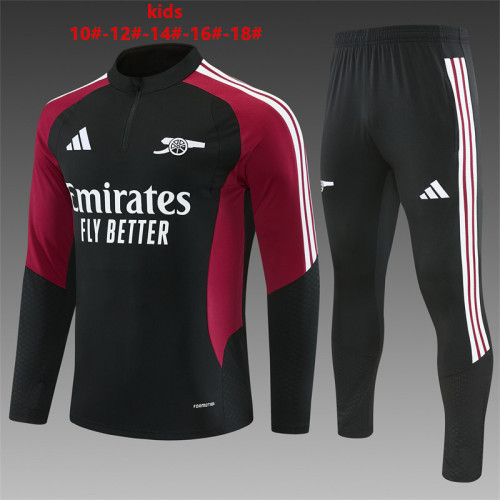 26/27 Arsenal Children's Training Uniform  Black paired with burgundy