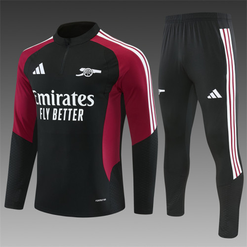 26/27 Arsenal Training Adult Set  Black paired with burgundy