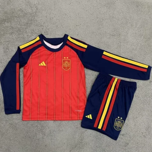 26/27 Spain home kids kit Long sleeves