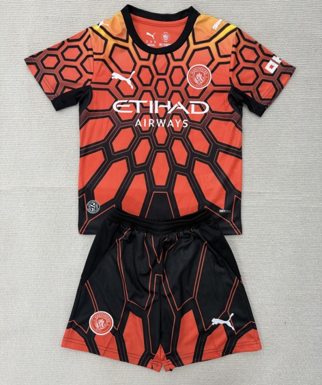 26/27 Manchester City goalkeeper kids kit Purple Orange