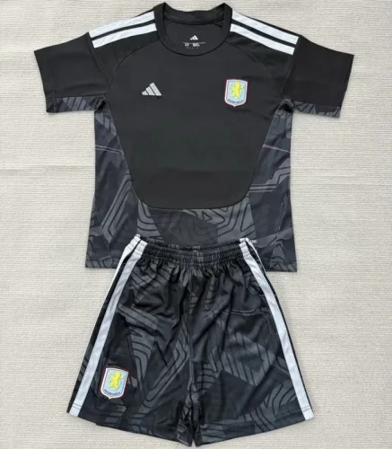 26/27 Aston Villa goalkeeper kids kit black