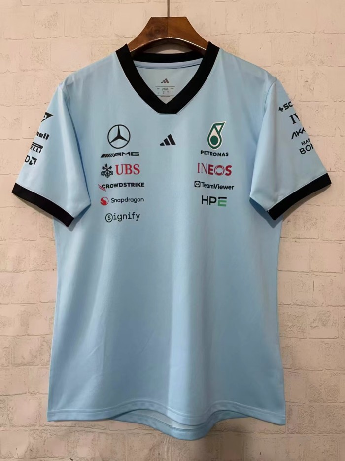 Mercedes F1 2026 V-Neck Driver Tee Light Blue