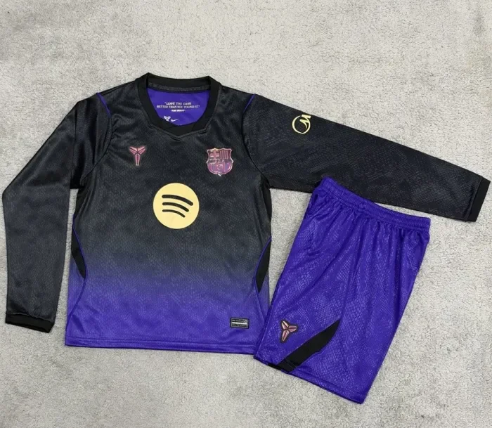 26/27 Barcelona away kids kit long sleeves