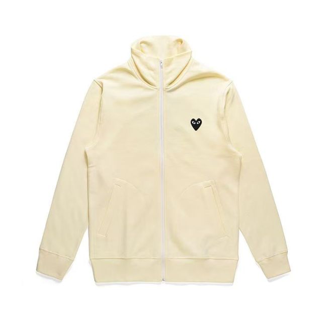 Big Heart Back Print Zip Up Track Jacket