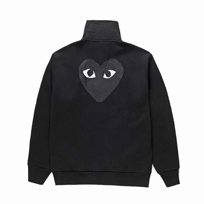 Big Heart Back Print Zip Up Track Jacket