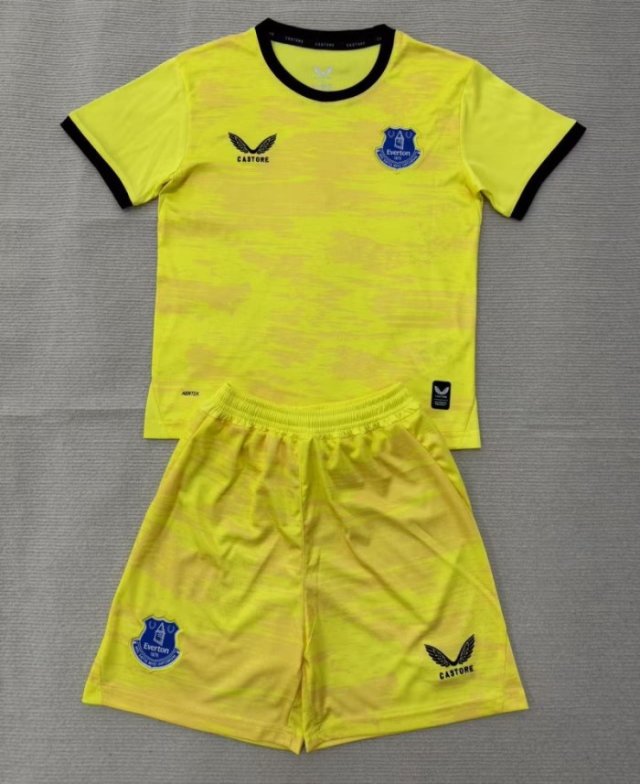 26/27 Everton goalkeeper kids kit green yellow