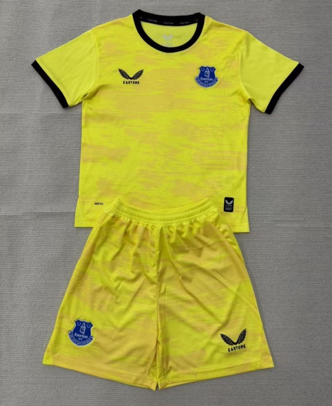 26/27 Everton goalkeeper kids kit green yellow