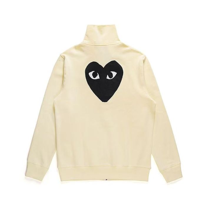 Big Heart Back Print Zip Up Track Jacket